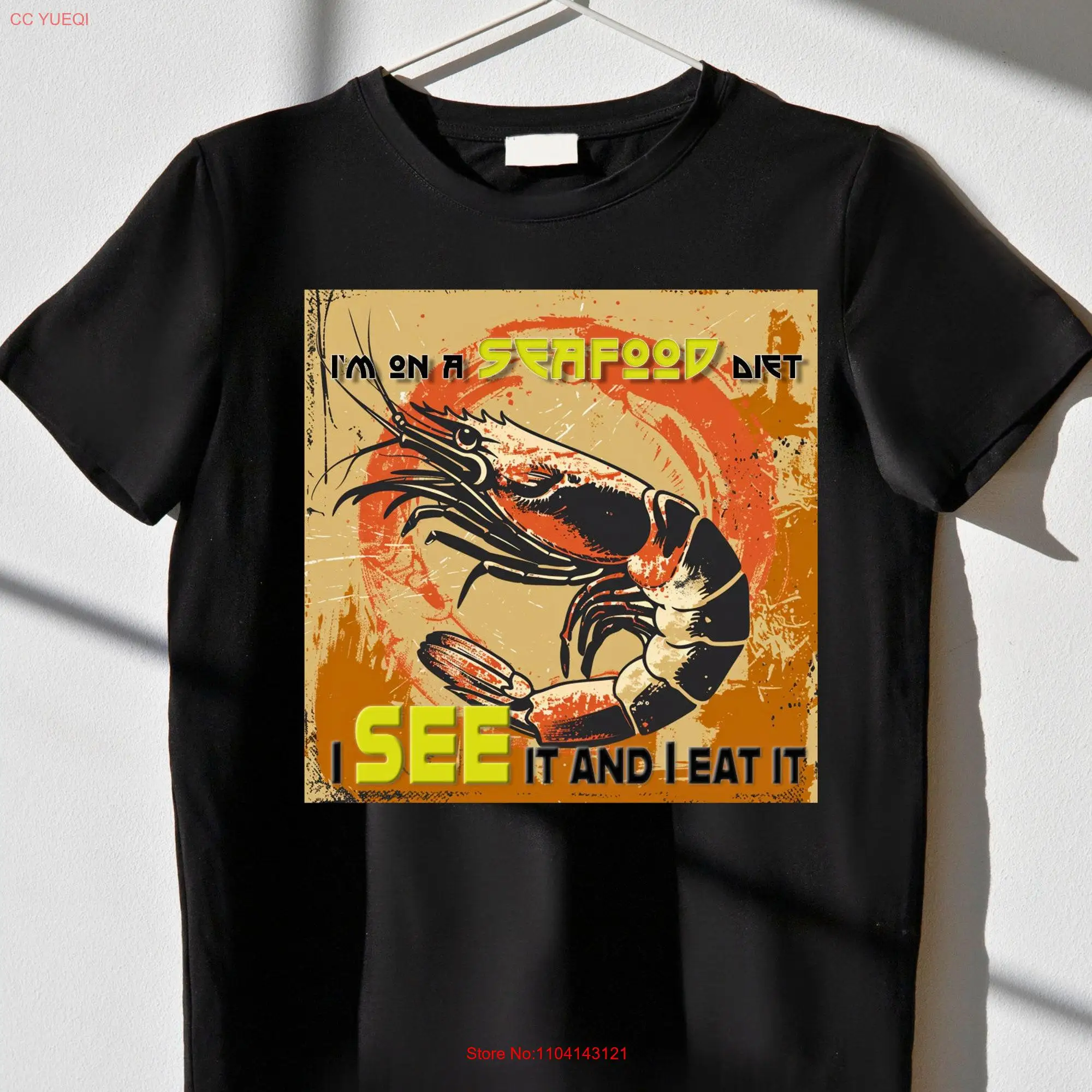 Seafood Diet T Shirt Paradox Comfort Colors Streetwear Unhinged Shrimp Print Prawn  long or short sleeves