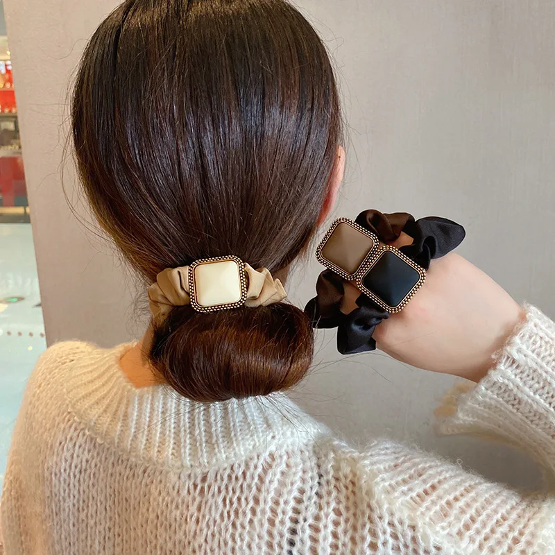 Temperament All-Match Square Hair Rope Women's Hair Tie With Ponytail Balls Scalp Tendon Hair Accessories