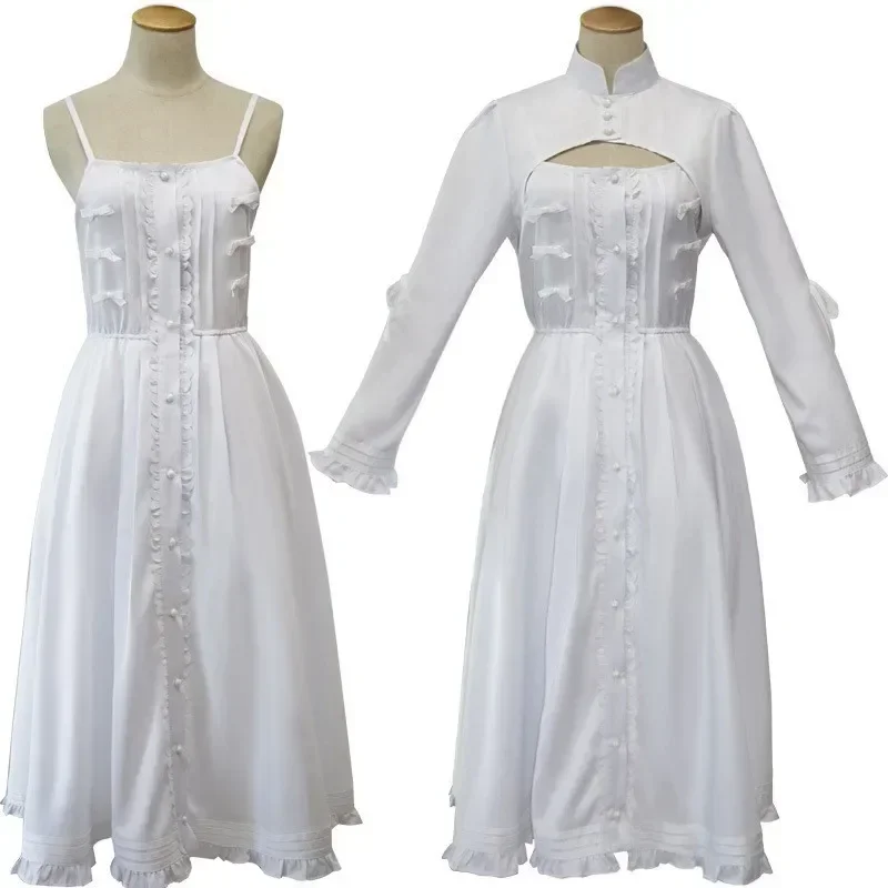 Anime impressão solitude yosuga no sora kasugano lolita branco cosplay vestido senhora traje de halloween algodão doce festa peruca mn8