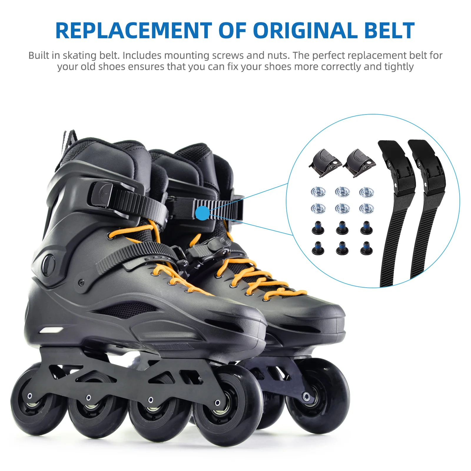 

Skating Shoes Universal Buckle Straps Skate Accessories Roller Skates Replacement Parts Adjustable Skating Shoes Straps