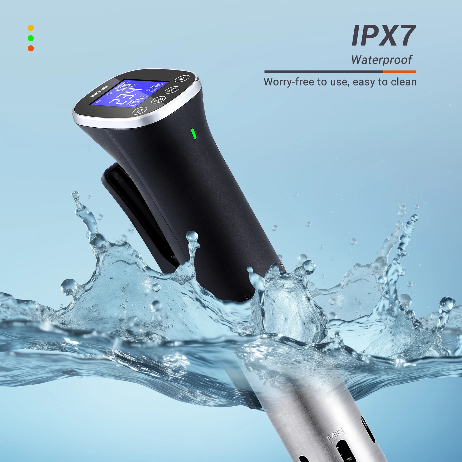 Imagem -02 - Inkbird-waterproof Wifi Sous Vide Machine App Controle Remoto Receita Alarmes Função de Reserva Ipx7 Isv300w