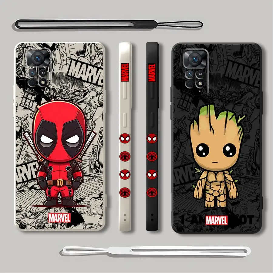 Marvel Deadpool Groot Phone Case for Xiaomi Redmi Note 13 12 Pro Plus 7 10 12S 11S 11 Pro 5G 8 9 10 Pro 9S 9T 10T Silicone Cover