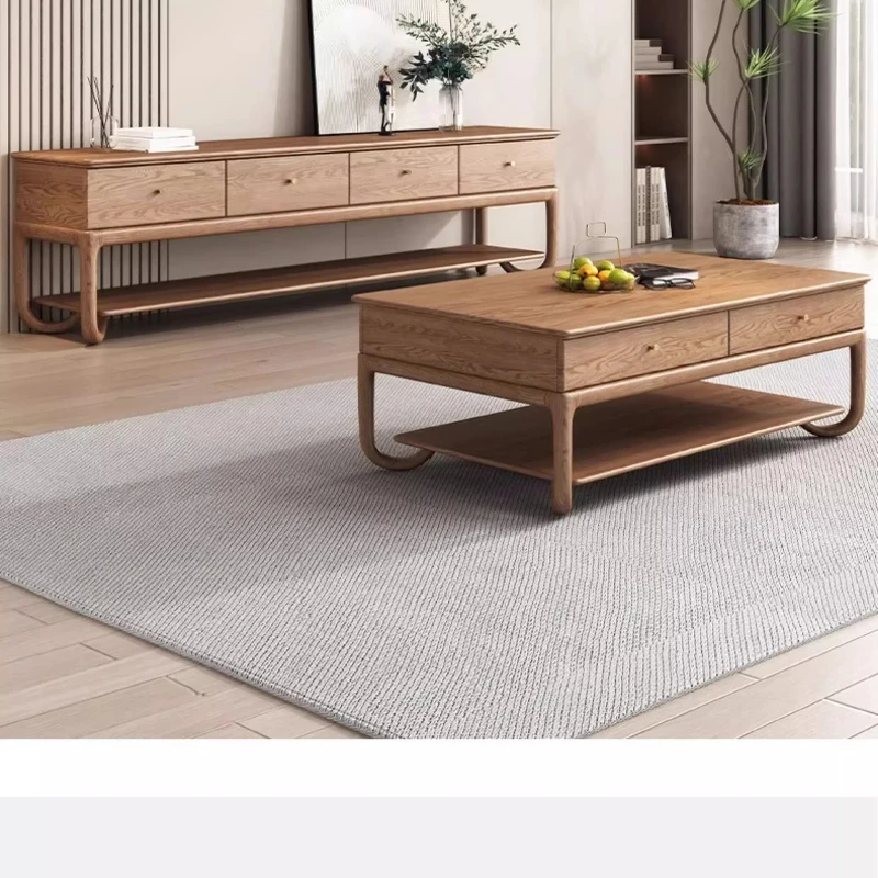 

Журнальный столик из цельного дерева, шкаф для телевизора из ясеня, новая китайская гостиная, современный простой шкаф для телевизора, комбинация шкафчиков для хранения