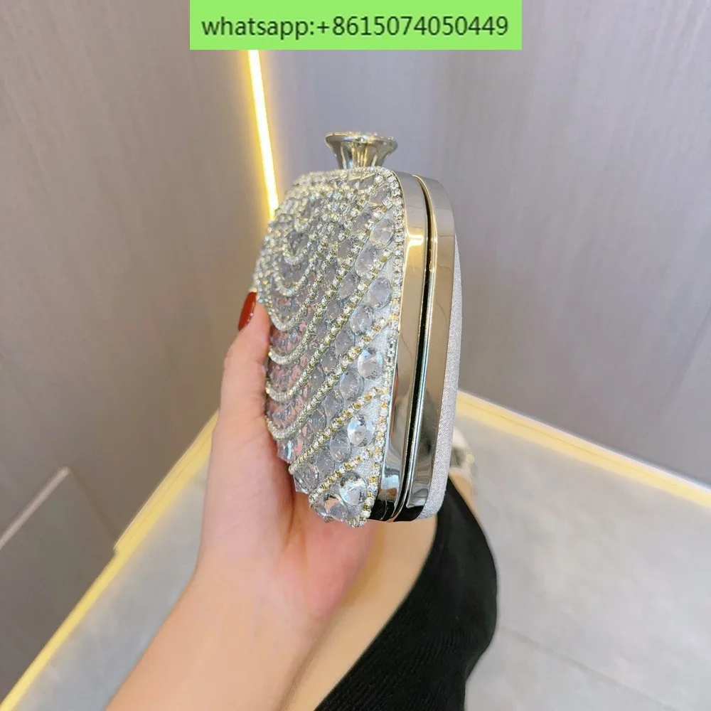 Lock buckle box bag, portable wedding, birthday, banquet, and evening bag