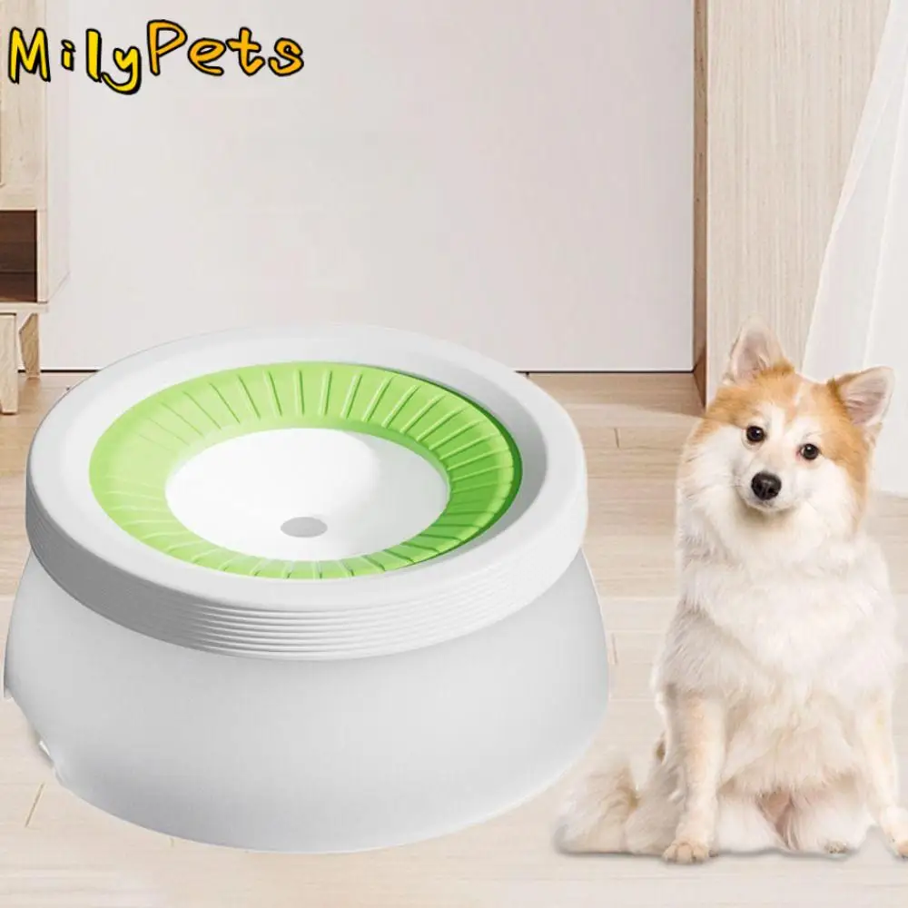 ペット用の取り外し可能なフローティングウォーターディスペンサー,大容量,滑り止め,こぼれ防止,犬用飲用ボウル,家庭用,600 ml, 1200ml