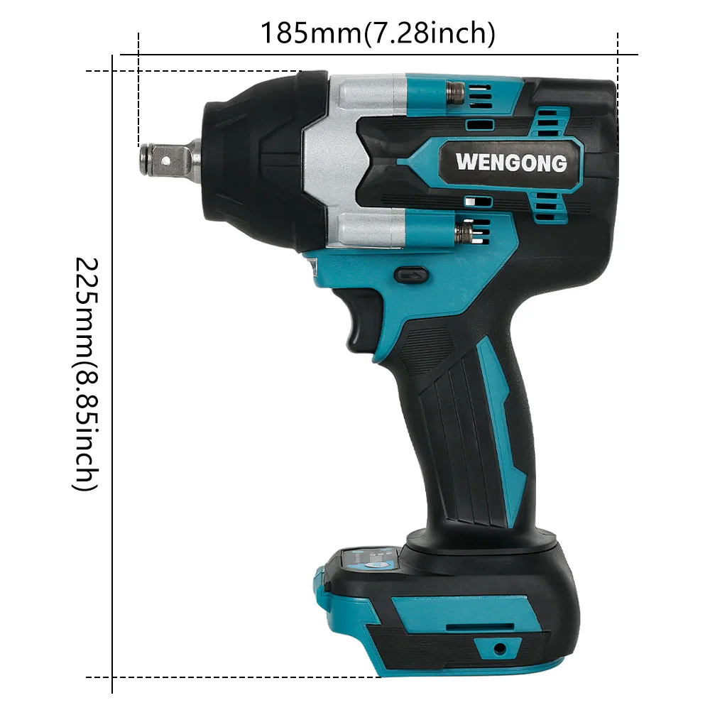 2000N.M Torque Brushless Electric Impact Wrench 1/2 inch Screwdriver Cordless Wrench Rechargeable Power Tool Makita 18V Battery