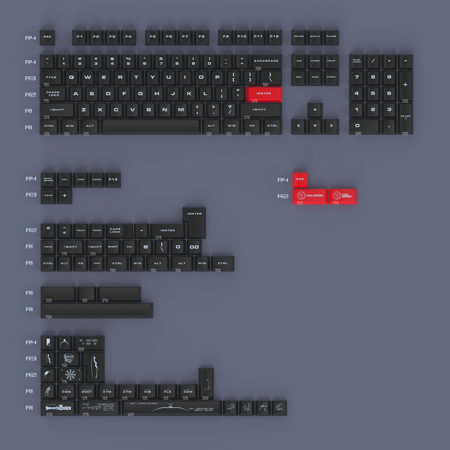 Imagem -04 - Finalkey-a Space Odyssey Keycap Conjunto para Teclado Mecânico Cereja Perfil Pbt Dye-sublimação