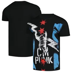 Men's Black CM Punk Allover Print T-Shirt Summer Short Sleeve Women Tee Shirts 2024 New Fashion Children Clothing