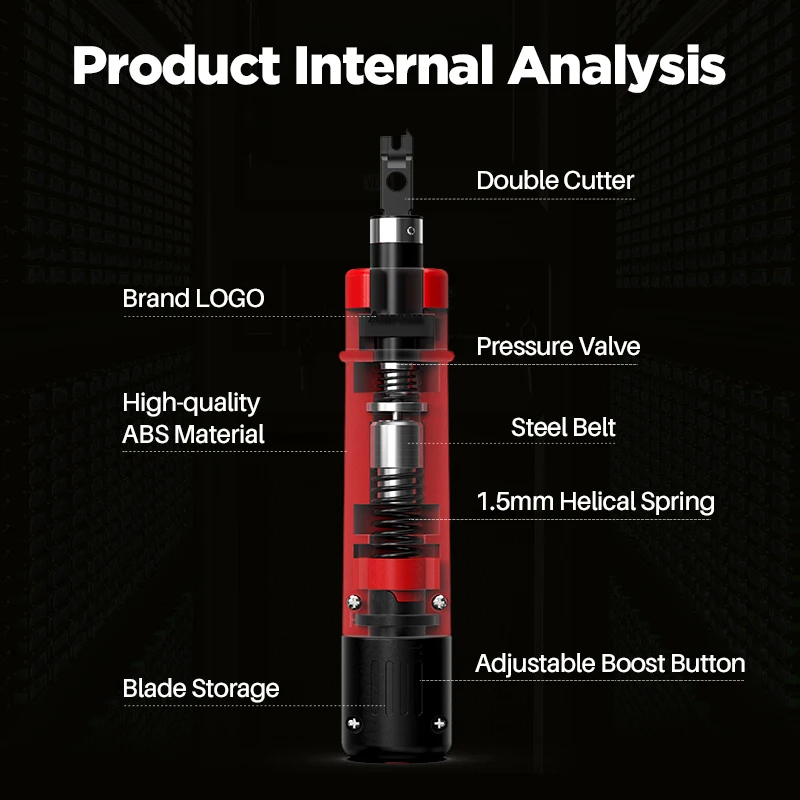 Ferramenta de perfuração, tipo ampcom 110 keystone jack ferramenta de impacto ferramentas de inserção terminal com armazenamento de lâmina para cabo