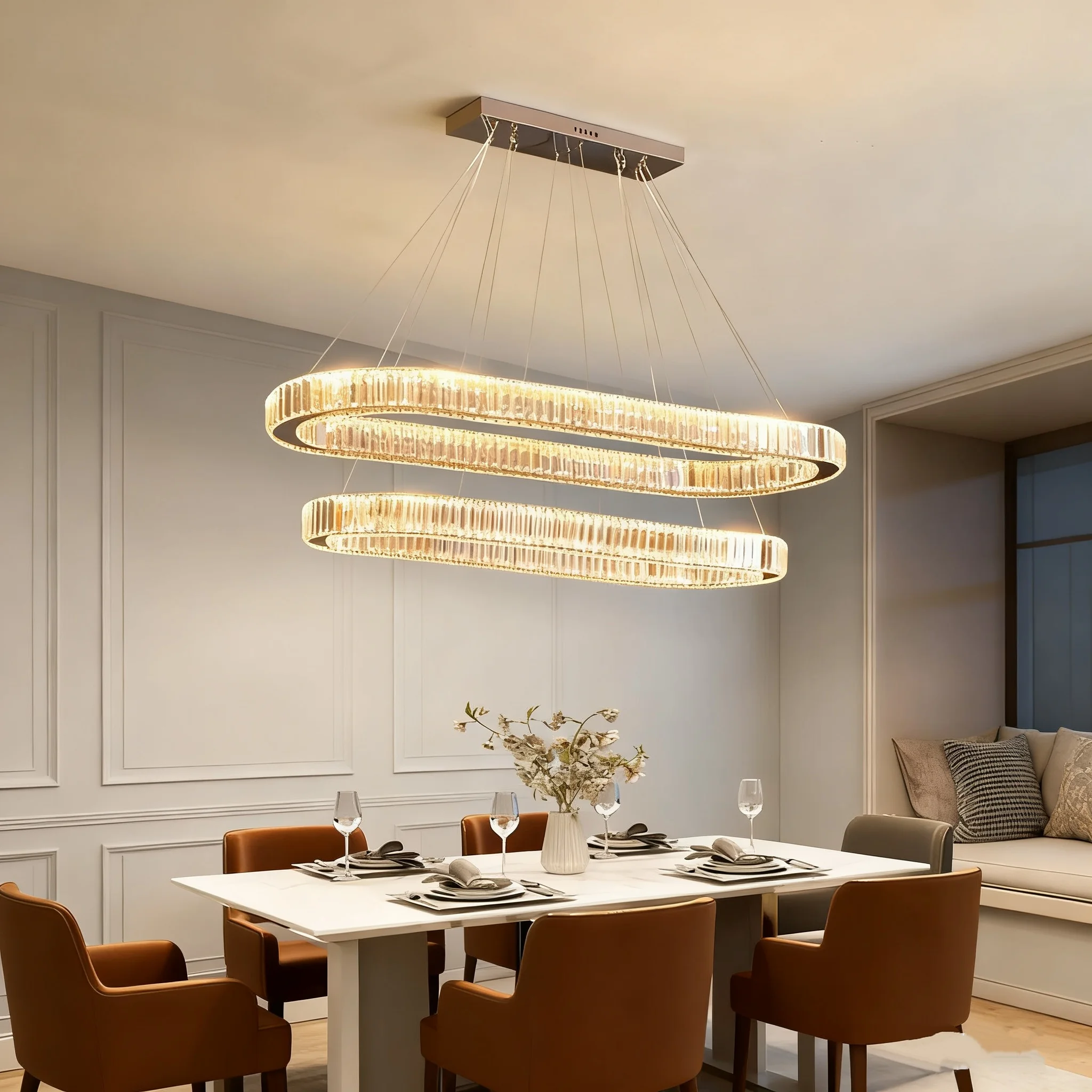 

Modern Luxury Large Crystal Pendant Lights Home DecorDining Room Bar LED Lighting Lustre Indoor Ceiling Chandelier Lamp Fixtures