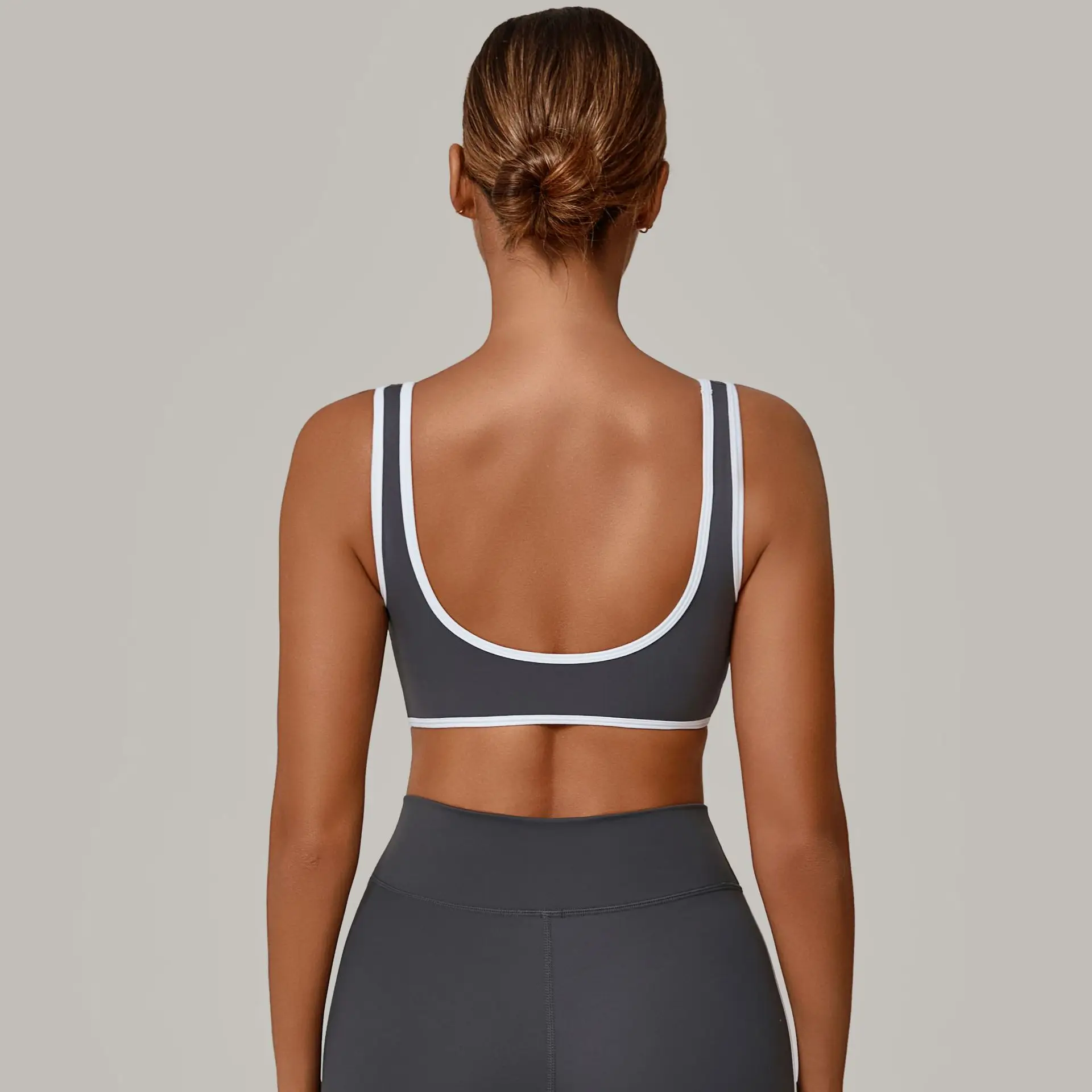 

Patchwork Sexy Backless Sports Bra Women Vest Breathable Quick Dry Sleeveless Crop Top for Fitness Yoga Wear Gym Workout Top Red