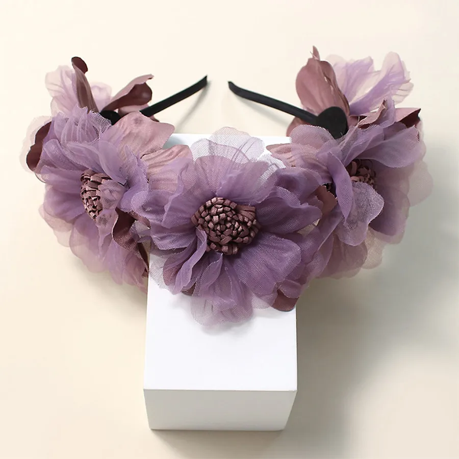 

New High quality fashionable simulated mesh flower headband for women, girls and children wedding headbands and hair accessories