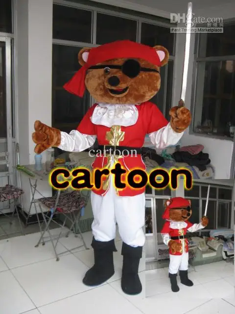 

New Adult Character Pirate Bear Mascot Costume Halloween Christmas Dress Full Body Props Outfit Mascot Costume