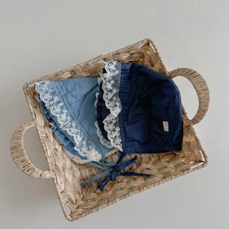 

N84E Toddlers Hat Newborns Photography Props Princess Lace Hat Little Girl Hat Spring Autumn Bonnet Caps Sun Hat