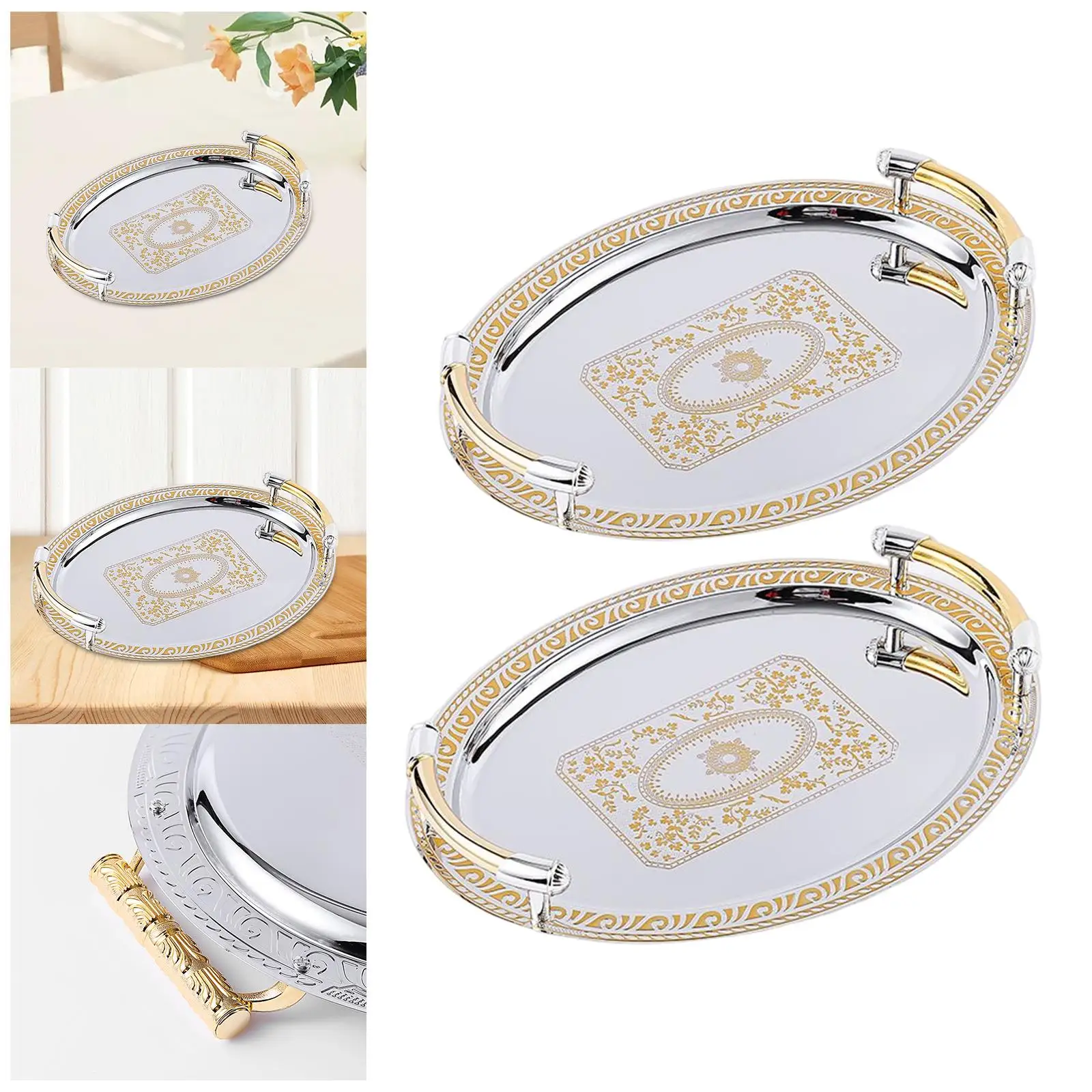 Nordic Decorative Tray Oval Serving Tray for Kitchen Coffee Table Parties Living Room