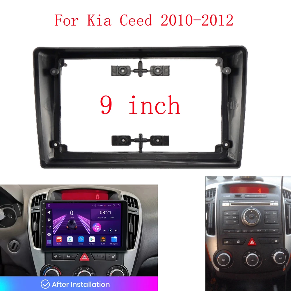 

9 Inch Car Frame Fascia Adapter Android Radio Dash Fitting Panel Kit For Kia Ceed 2010-2012