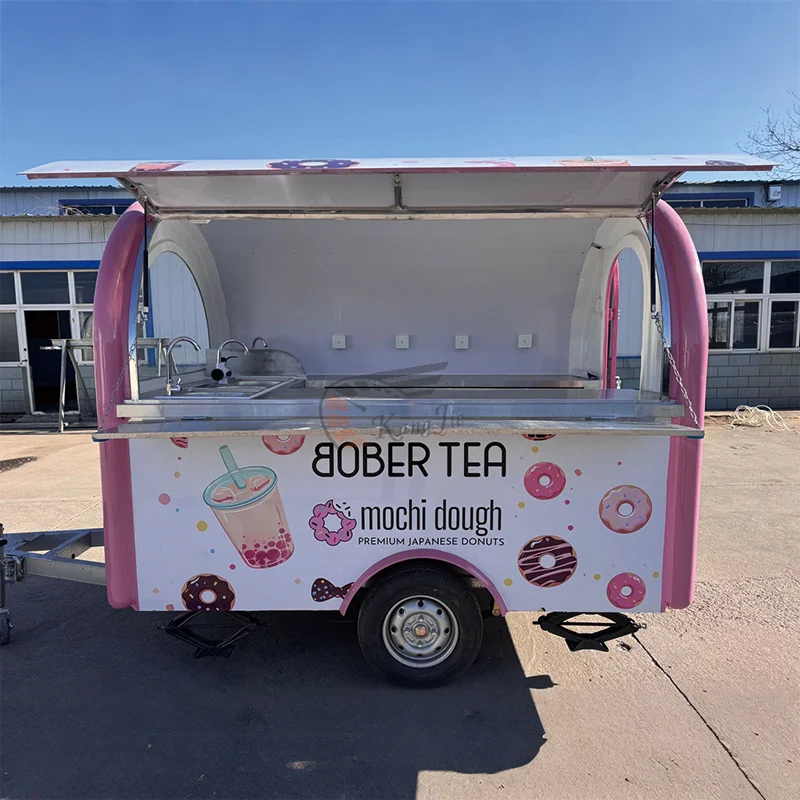 

Ice Cream Food Trailer Hot Dog and Hamburger Fast Food Cart Mobile Food Truck