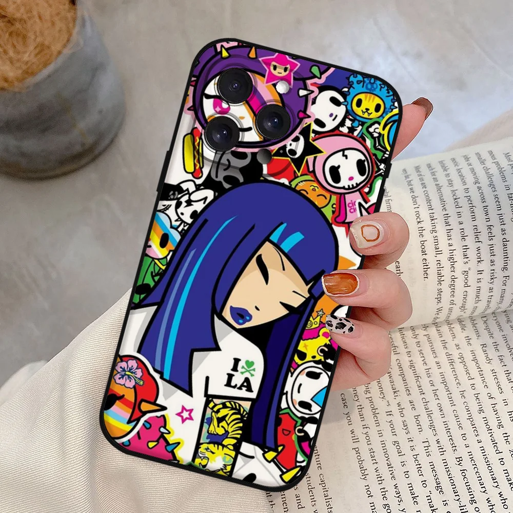 Japan Tokidokis Phone Case For Iphone 16 15 11 13 14 Pro Max 7 8 Plus X Xr Xs Max 12mini Black Shell Cover Case