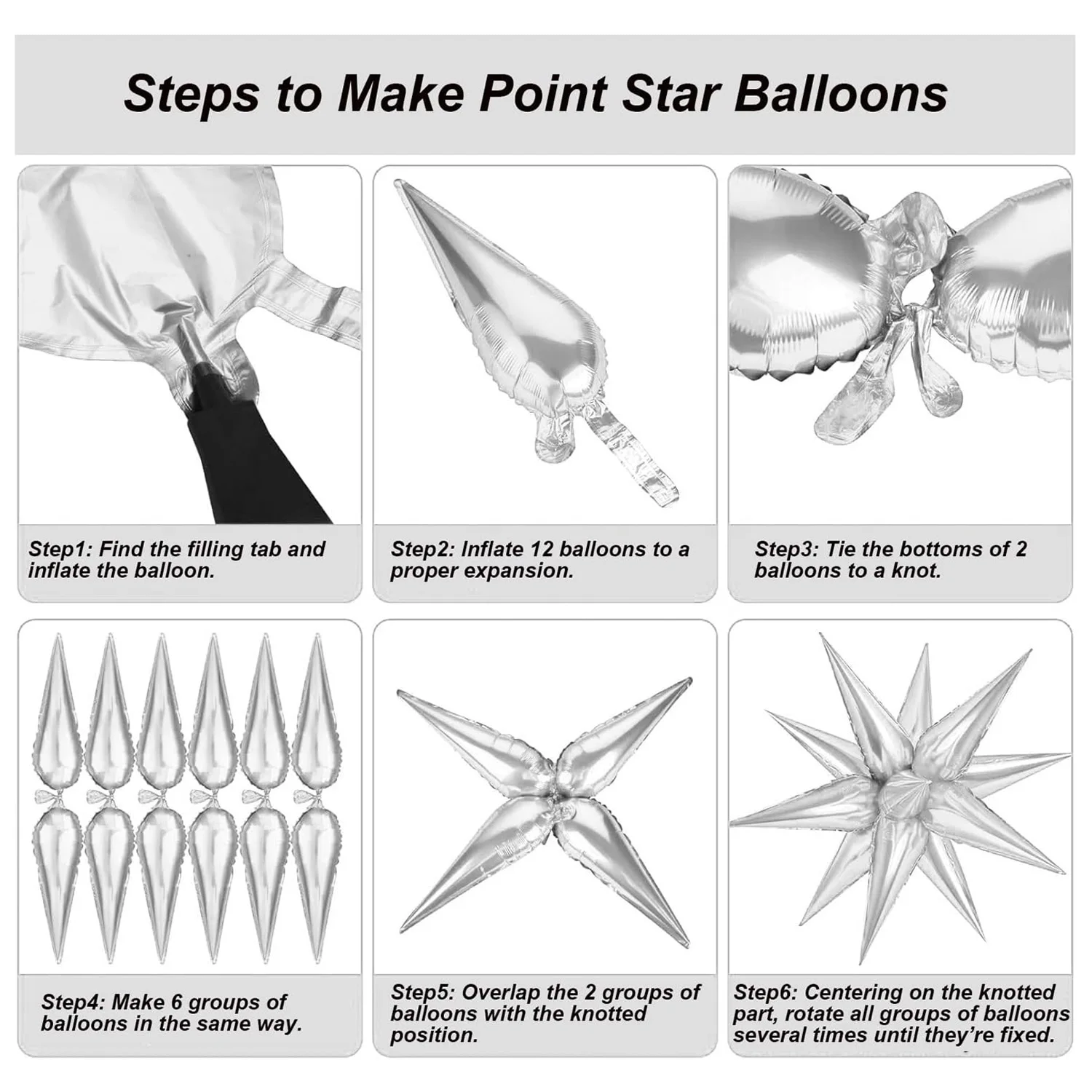 Neonfarbene, fluoreszierende Stern-Aluminiumfolienballons werden für Geburtstage, Hochzeiten, Babypartys und Leuchtpartys verwendet. – Detail 6