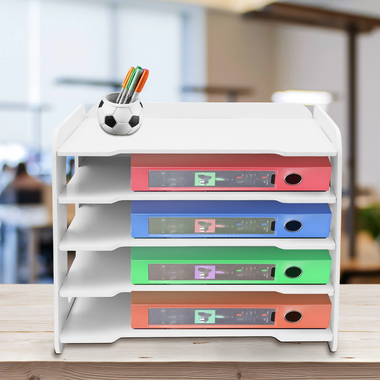 

5-Tier Document Rack Storage Rack For An Office Desk