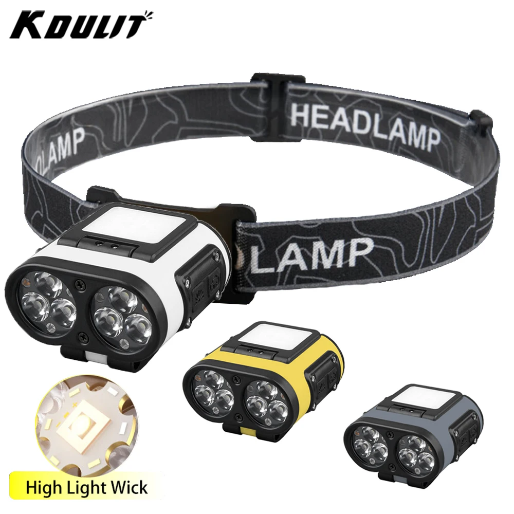 

KDULIT Induction Headlamp USB Rechargeable Lamp with Digital Power Display 6 Lighting Modes Lantern for Outdoor Camping Fishing