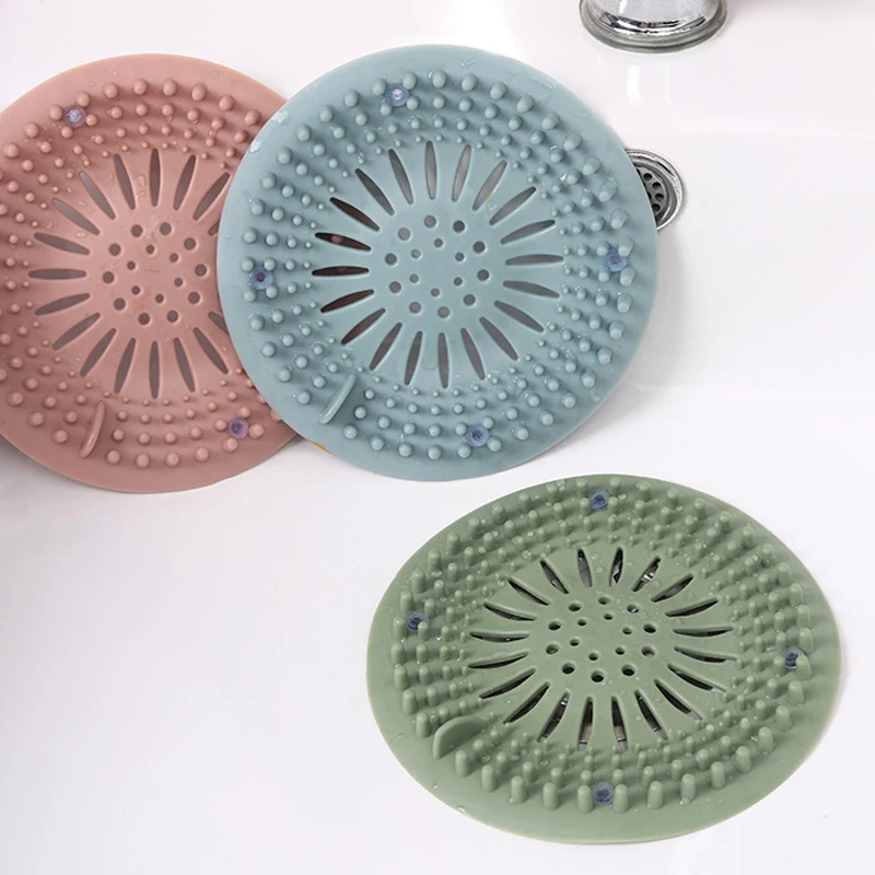 Silicone Round Sink Filter Shower Plug Kitchen Bathroom Universal Anti-blocking Sink Strainer Stopper Home Drain Cover Hair Trap