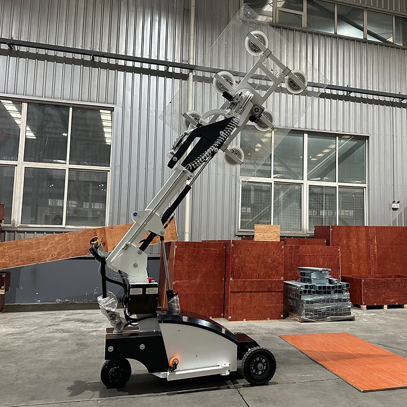 Flexible Movement Glass Suction Cup Lifter Glass Vacuum Lifting Trolley 300kg 600kg Vacuum Glass Transport Cart For Outdoor Use