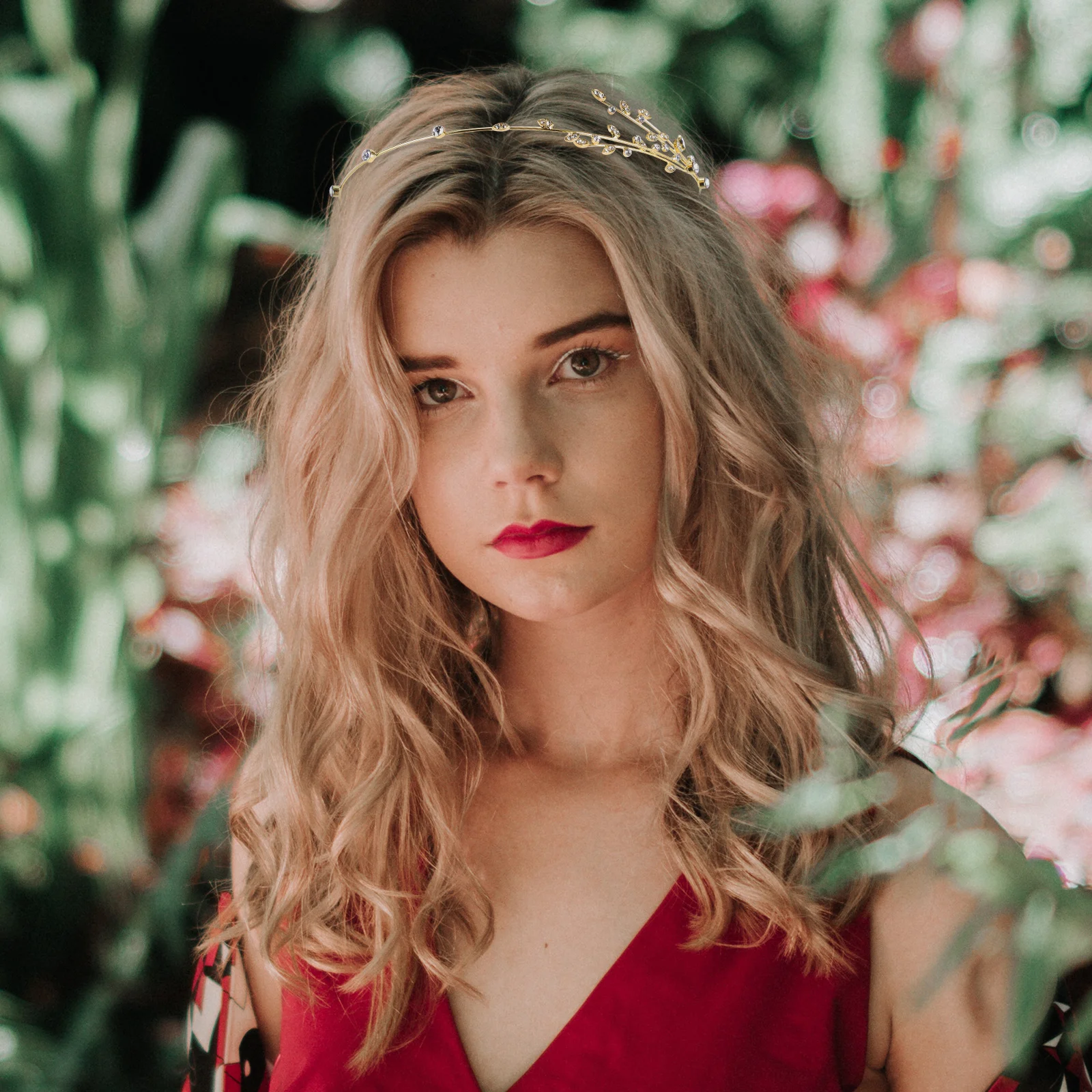 

Rhinestone Headpiece Alloy Hairband Willow Branch Artificial Diamond Headdress Decorative Head Accessory For Party Wedding Prom