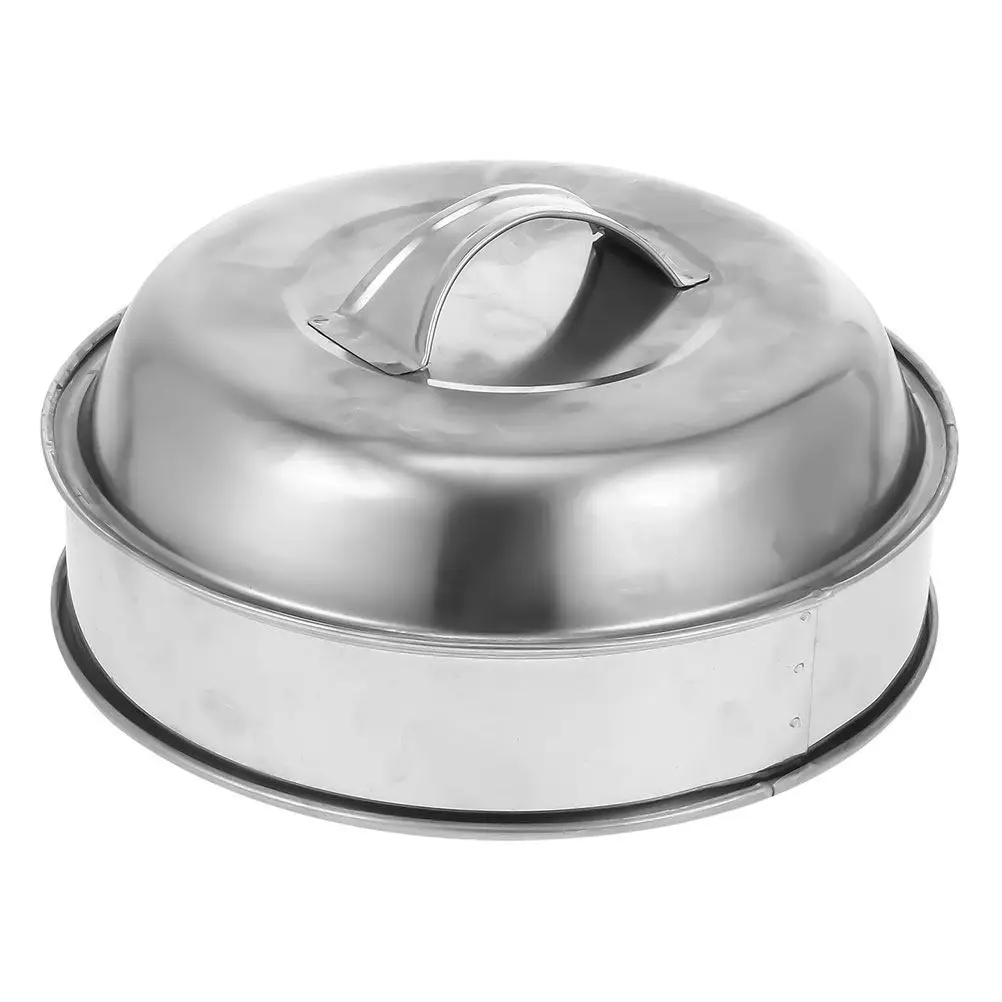 1Pcs Premium Stainless Steel Pot Lid Cooking Dome Cover Heavy Duty Oil Splatter Guard with Heat Resistant Easy Grip Handle