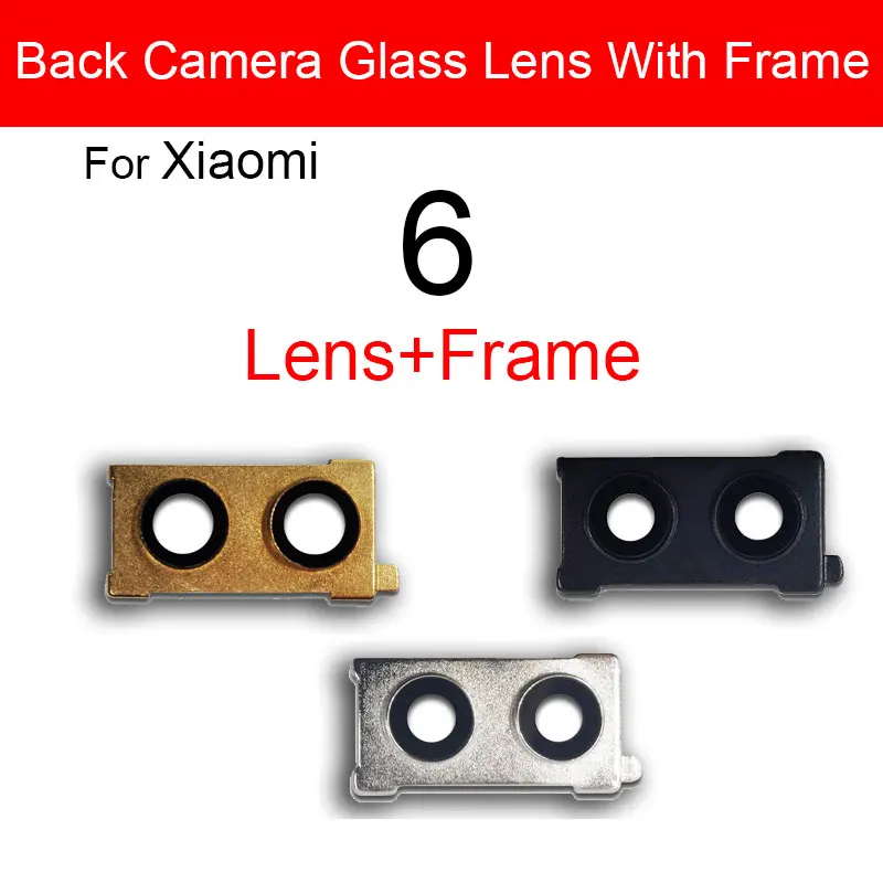 Back Rear Camera Lens Glass Cover Frame For Xiaomi Mi 5 6 Main Big Camera Cover Frame + Sticker Replacement Repair Parts