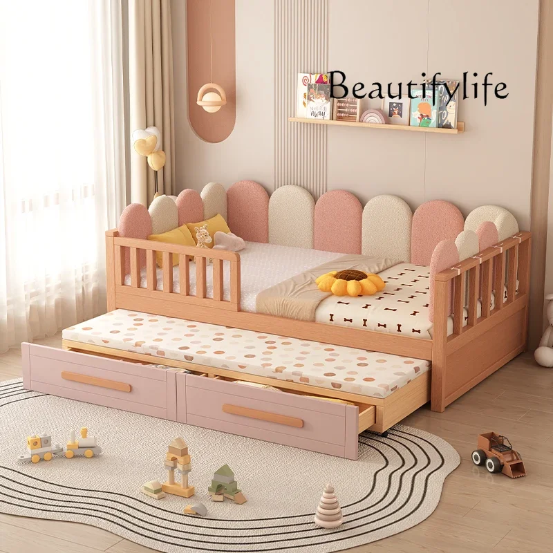 سرير أطفال VV X بسيط للتخزين، إطار خشبي فريد من نوعه، سرير أطفال للتخييم، أثاث ياباني حديث مضاء من Cabane Enfant