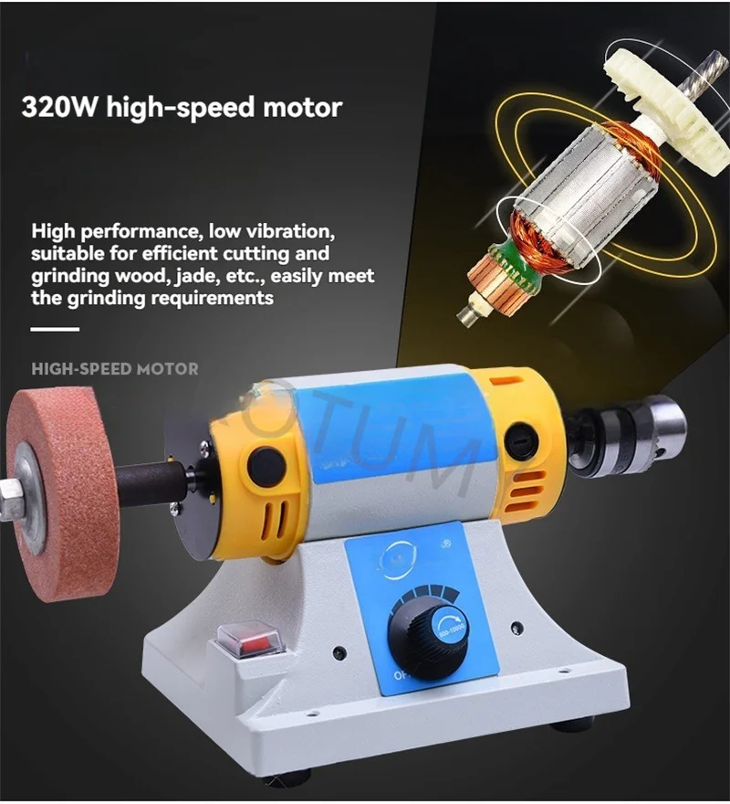 Multi Function Bench Polishing Machine Stable Motor For Mini Workshop Metal Workpiece Continuous Fine Polishing Processing Tasks