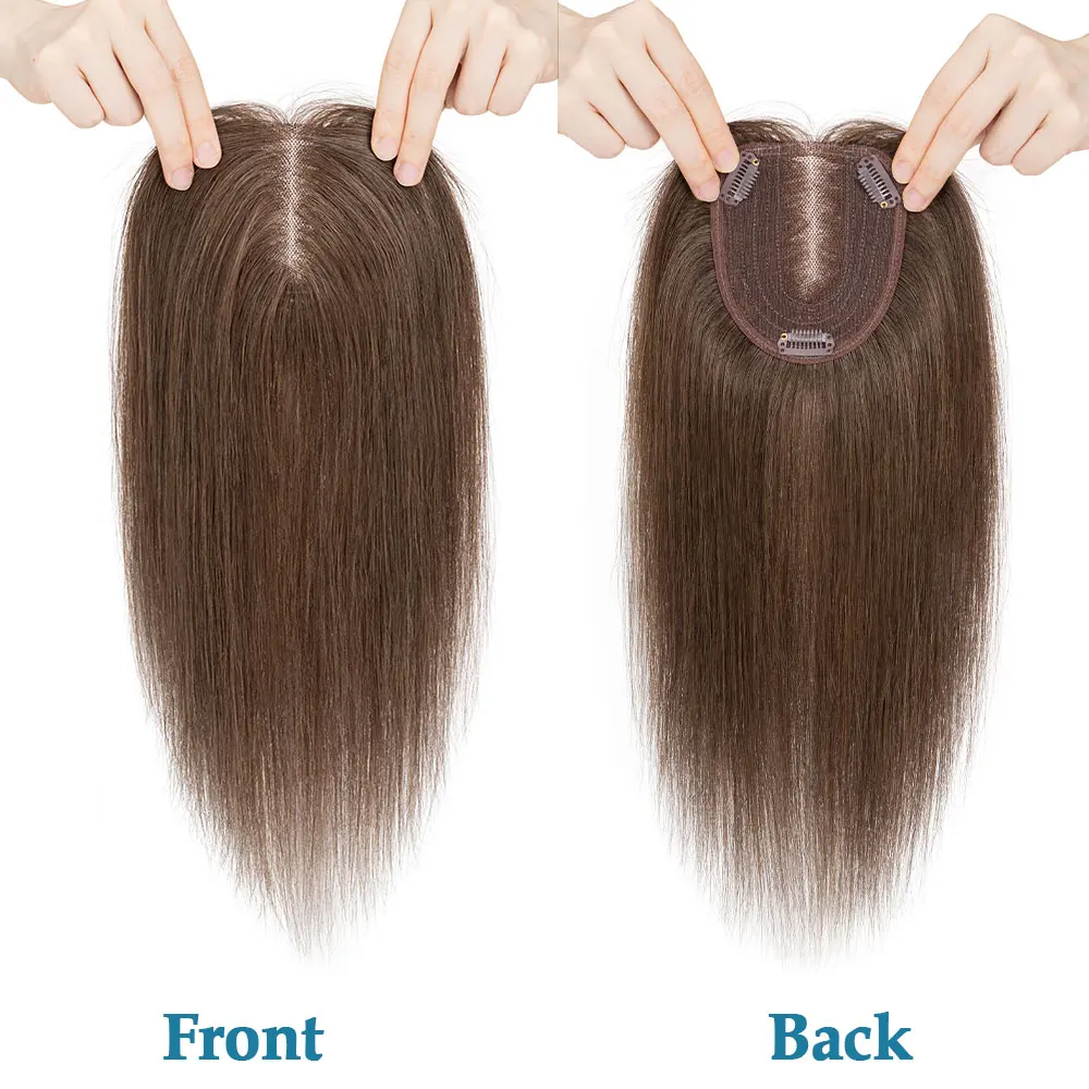 Rich Choices 10x12cm Human Hair Toppers for Women Hand-Tied Lace Base Hairpieces Ombre Hair Piece for Women with Thinning Hair