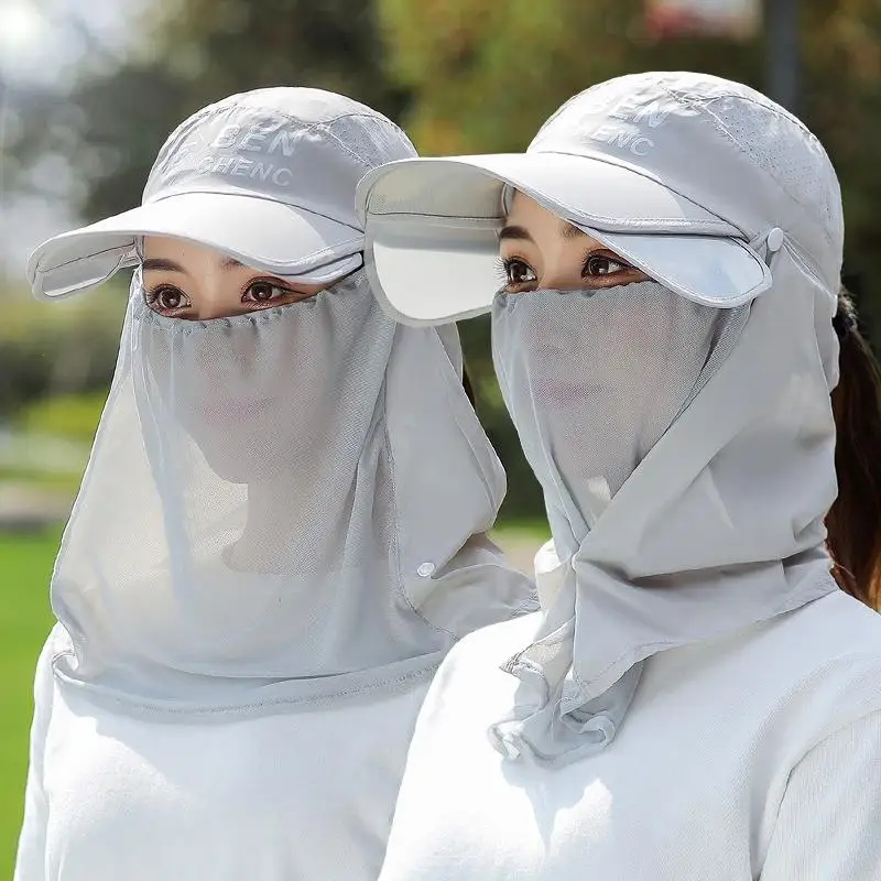 

Outdoor Mosquito Proof Hat Dual Use Mountain Climbing Special Face Veil Sun Protection Hat Ladies Full Face Mask Summer