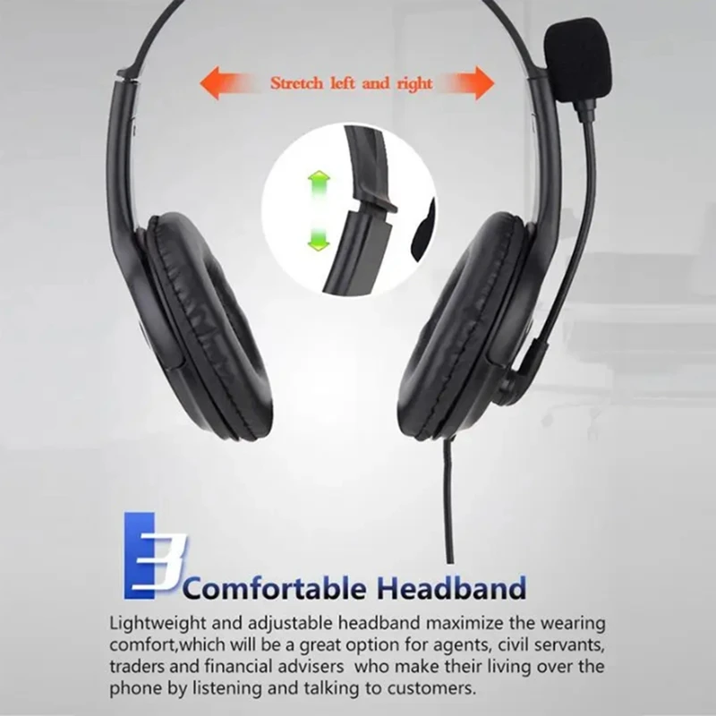 Computer Teaching Telephone Headset With Microphone Type-C For Zoom Skype Office Call Center 1Set