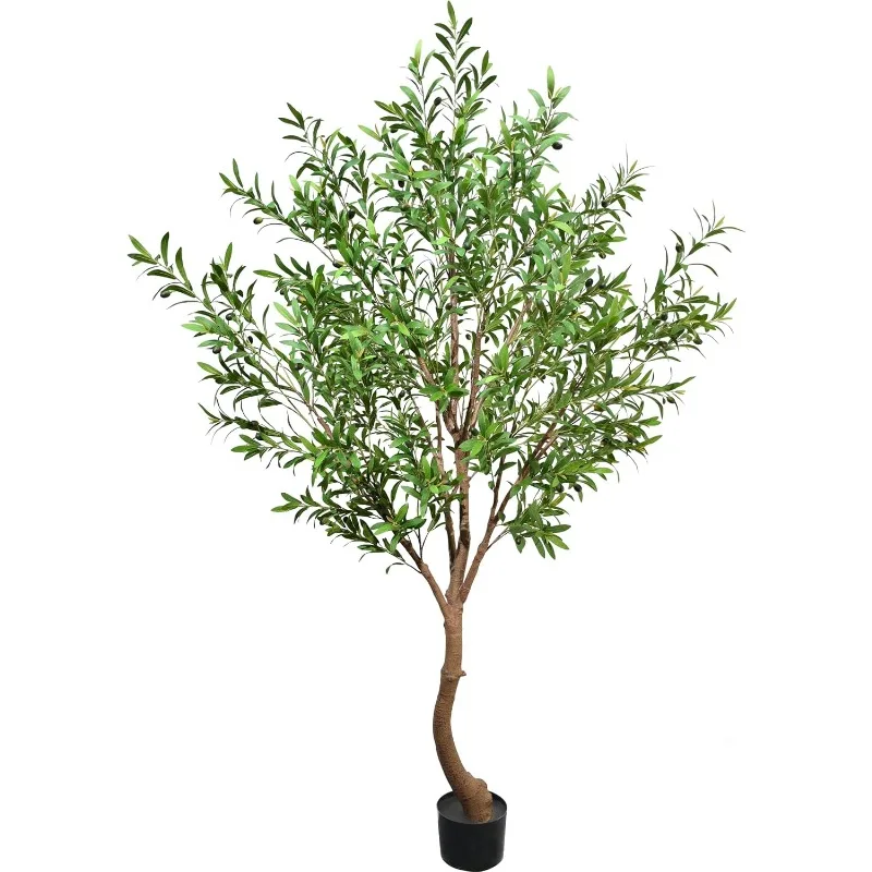 Faux Olive Tree Artificial Olive Trees Artificial Indoor 8 Feet (96 inches) Realistic Potted Silk Indoor Large Fruit