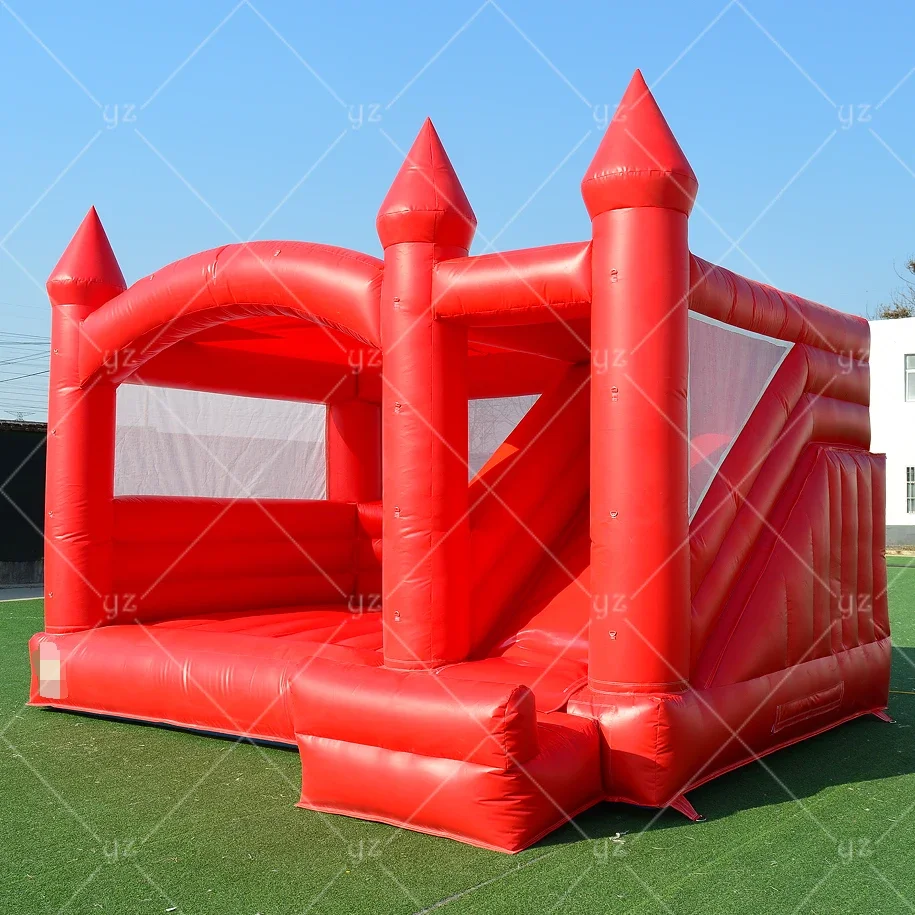 

Red PVC Inflatable Castle With Slide Party Wedding Castle Outdoor Bounce House