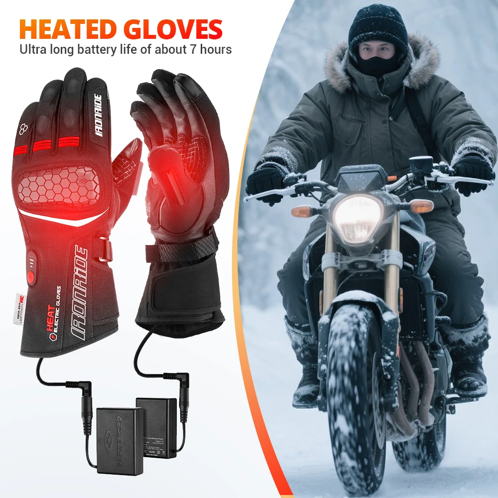 

Heated Motorcycle Gloves Waterproof Touchscreen Hand Warmer Battery Snowboarding Ski Gloves Self-heating Gloves