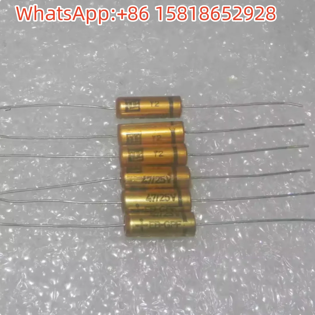 2pcs Germany ROE 25V 47uF 47uF/25V Gold EB Copper Leg Digital Grinder Old Audio Electrolytic Capacitor