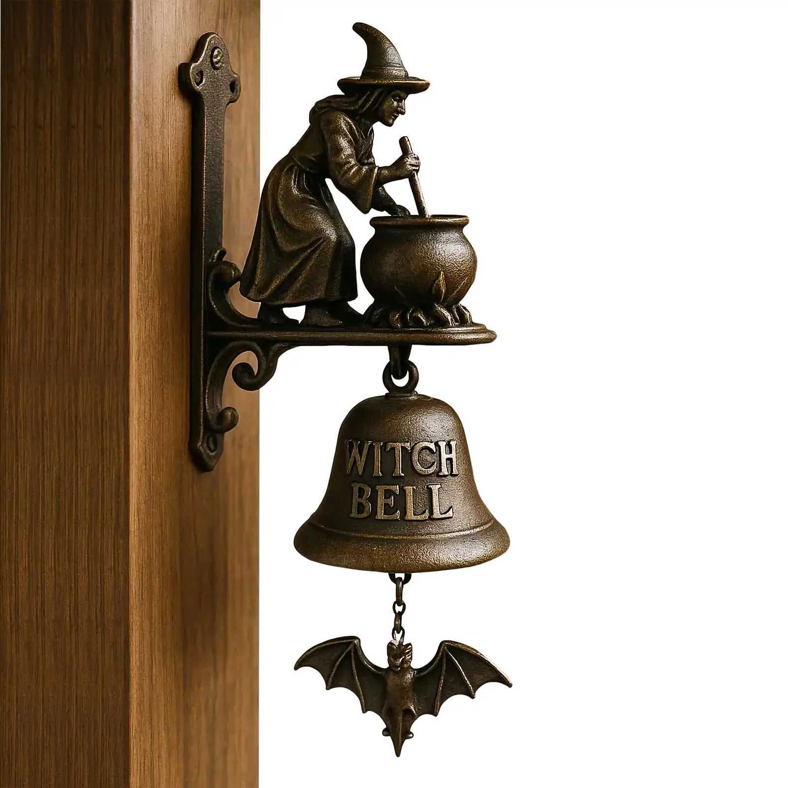 

Outdoor Dinner Bell Vintage Front Door Chime Retro Door Chime Witch Dachshund Shape for Opening Home Wall Housewarmings Garden