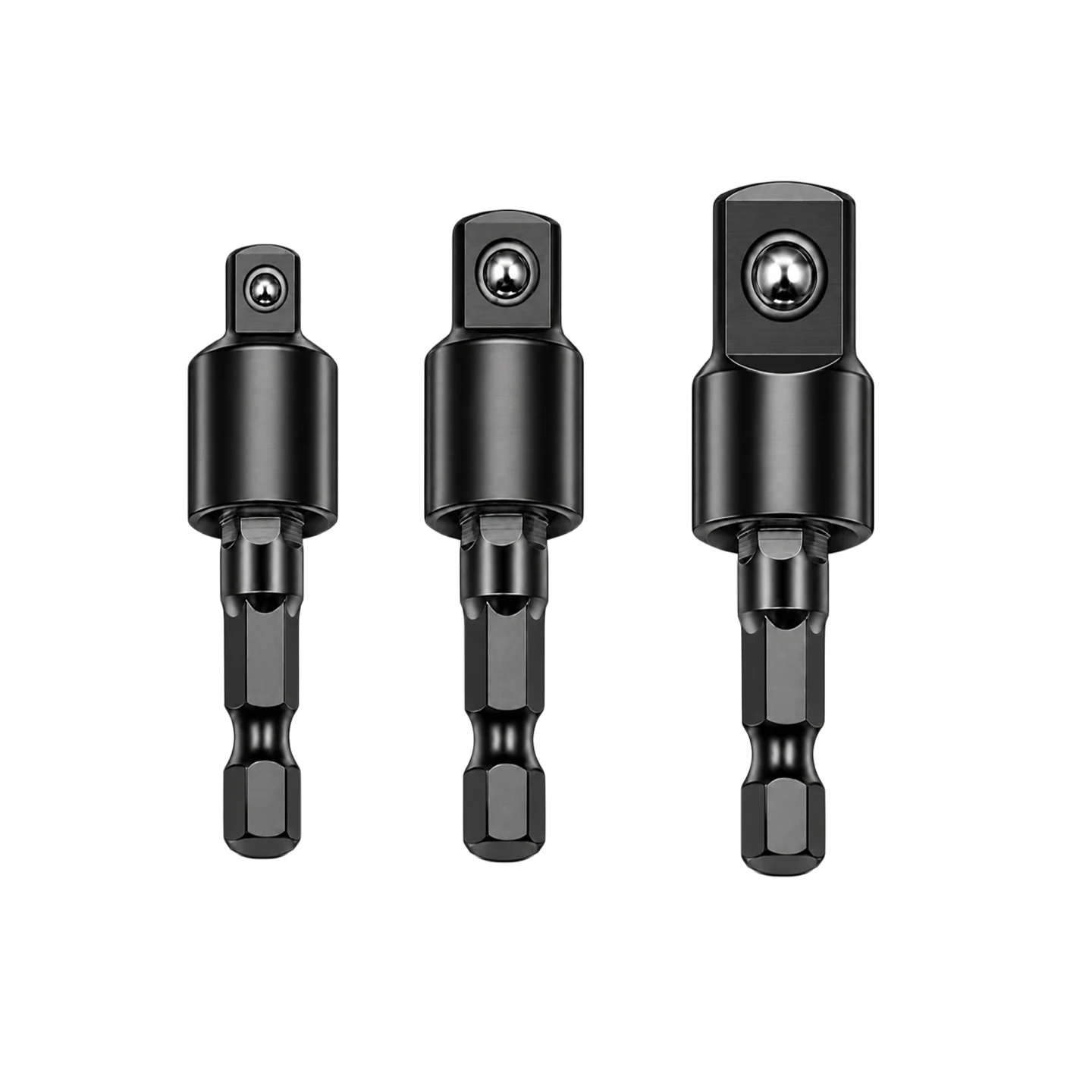 3pcs 1/4 3/8 1/2 Drive Joint Socket Adapter Drill Extension Rod Socket Adapter Socket Extension For Power Drill Swivel Drive