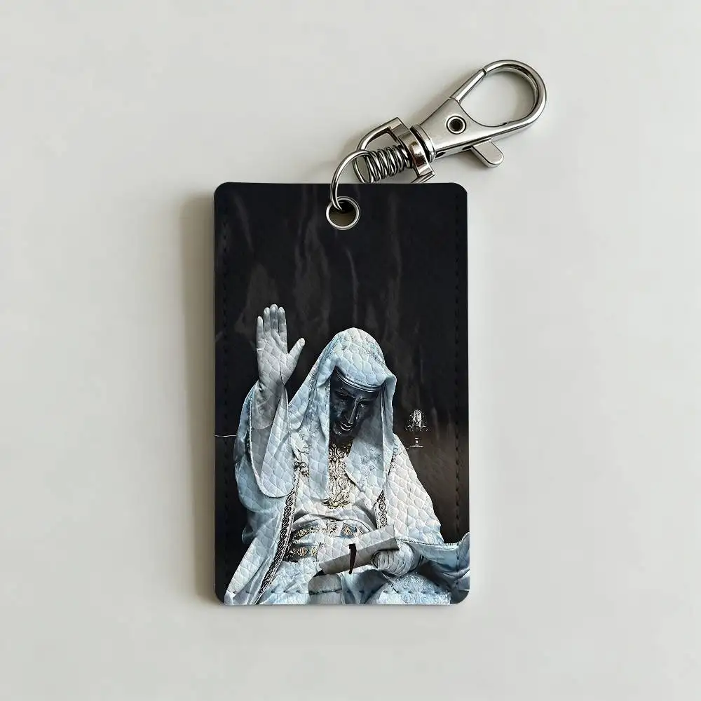 Cool Baldwin IV of Jerusalem Card Case Leather Card Holder Keychain Key Ring Door Access Tags ID Card Case Keychain