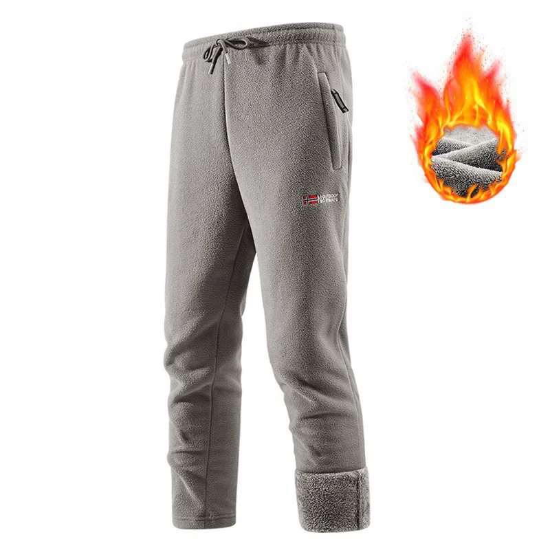 

Cold-proof Padded Fleece Pants Men's Outdoor Sports Leisure Warm Autumn Winter Men Women's Thick Trousers Bottoms XXL