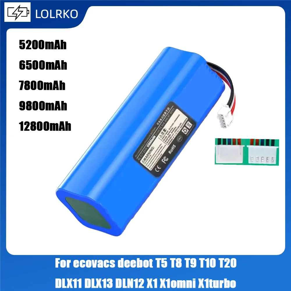 

14.8V 9800mAh battery For ecovacs deebot T5 T8 T9 T10 T20 DLX11 DLX13 DLN12 X1 X1omni X1turbo Sweeping Robot Battery