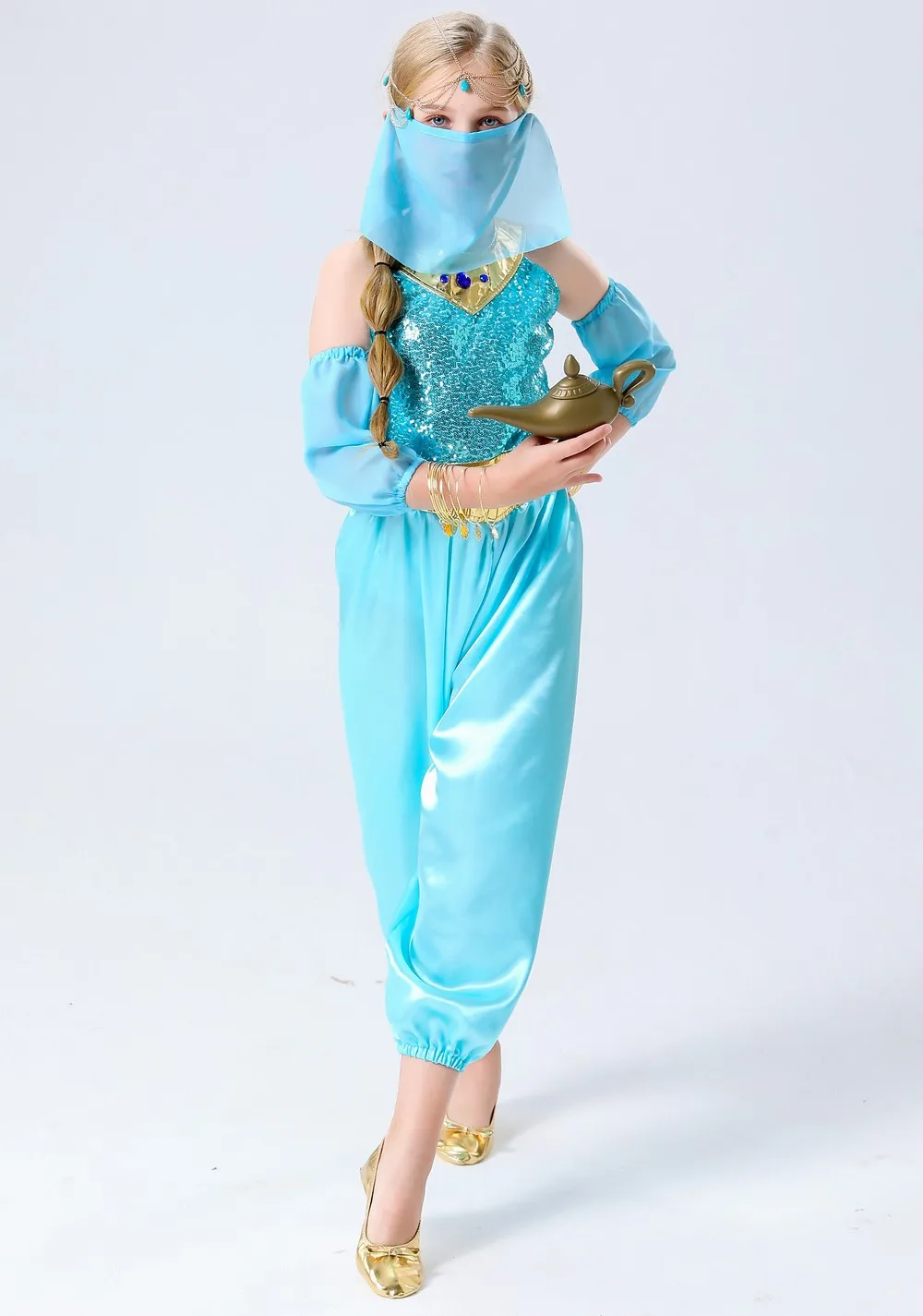 Kinder Cosplay Prinzessin Jasmin Bühne Performance Kostüm