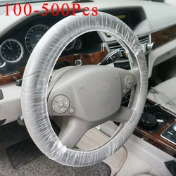 X Autohaux 100-500pcs Universal Car Elastic Disposable Steering Wheel Cover Waterproof Anti-dust Accessories for Auto Car Truck