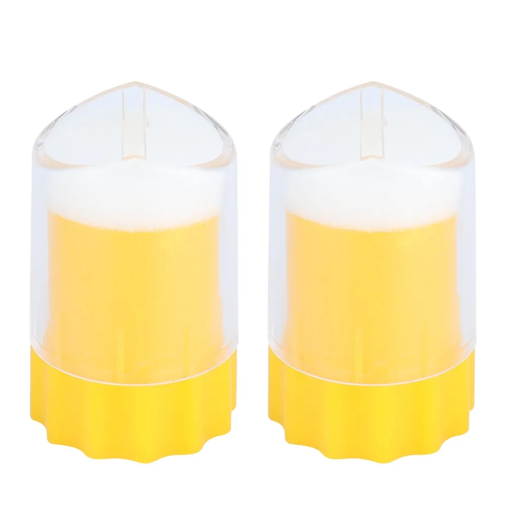 2pcs Plastic Bee Marking Bottle Yellow Soft Foam Interior Bee Capture Tube Smooth Outer Surface Knurled Twist Base