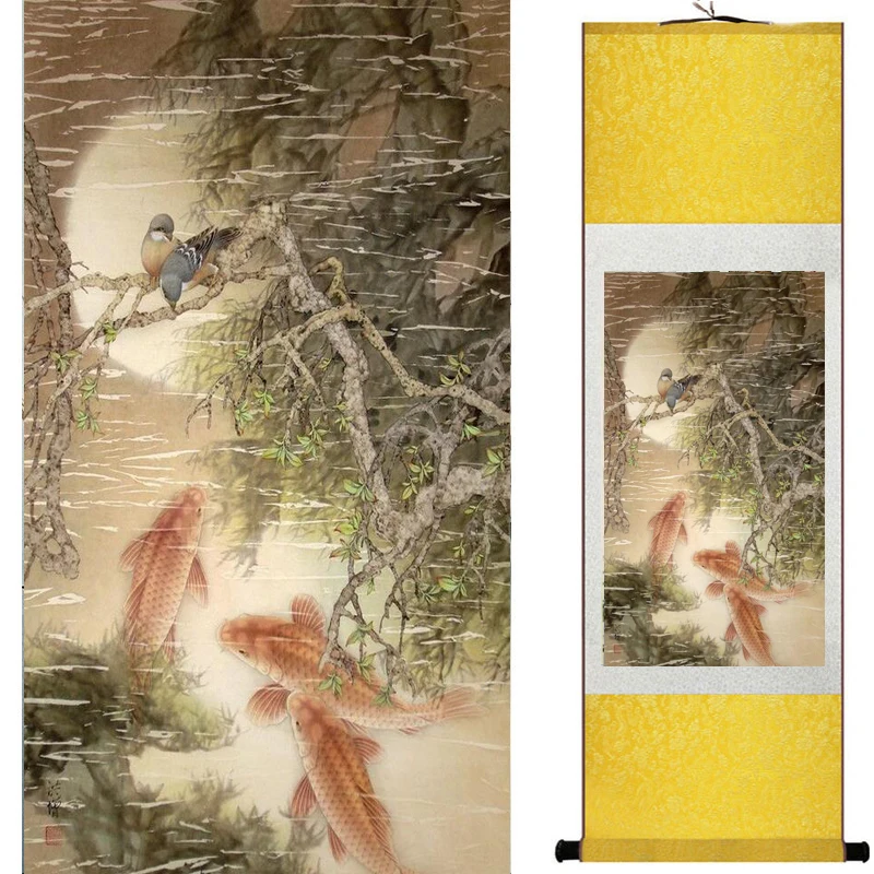 Ptaki i kwiaty jedwab malarstwo przewijania malarstwo tradycyjne chińskie sztuki obraz dekoracyjny do domu painting2019072014