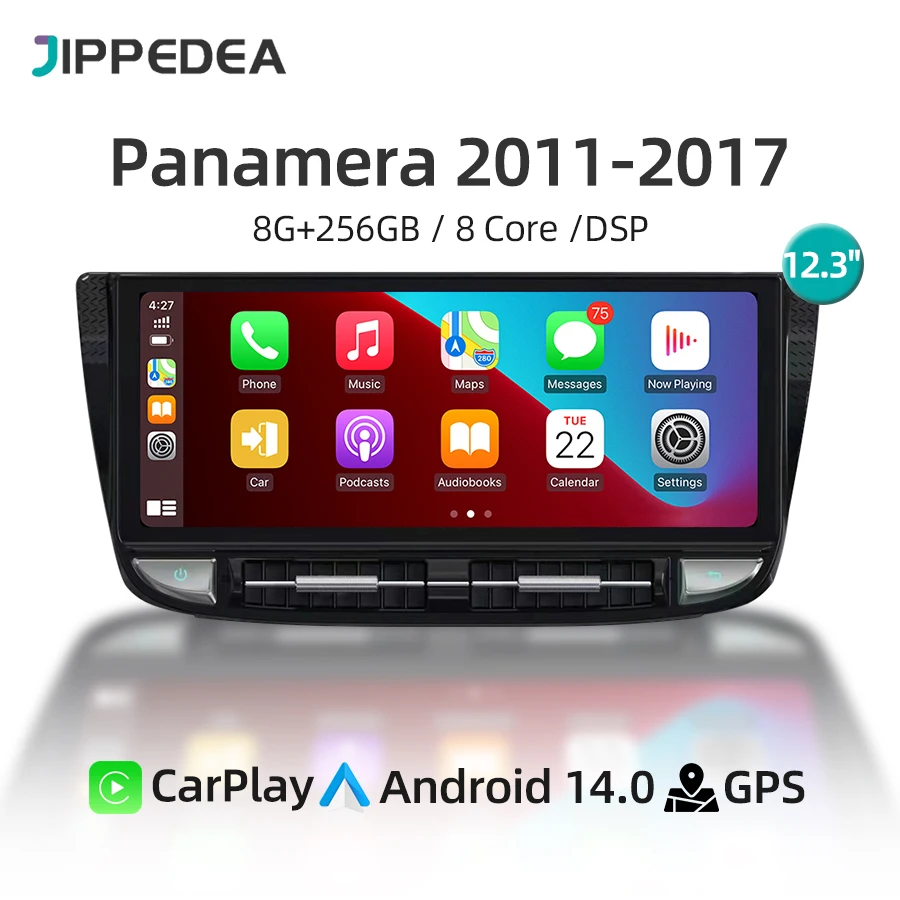 

12.3" Android 14 CarPlay 4G WiFi GPS Navigation Bluetooth Stereo Car Radio For Porsche Panamera 2011-2017 Car Multimedia Player