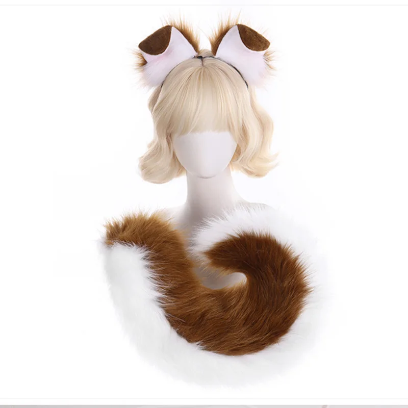 

Имитация плюшевых собачьих хвостов, карнавальный костюм, комплекты с ушками хвоста собаки, платье горничной, аксессуары, костюмы для Хэллоуина